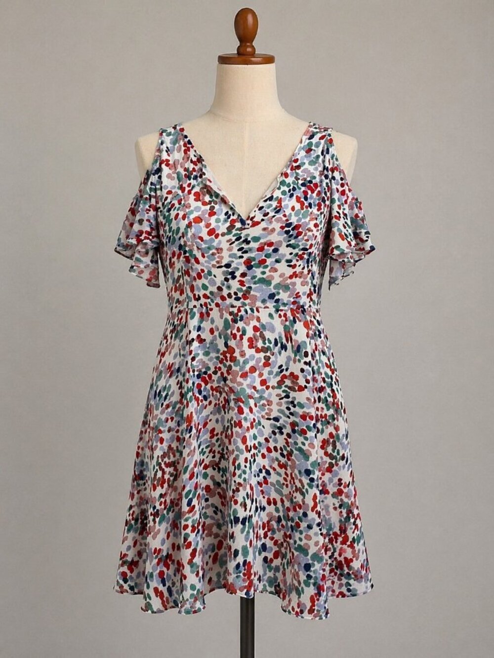 Maeve Anthropologie Fluttered Watercolor Dress Size Small Colorful Whimsical